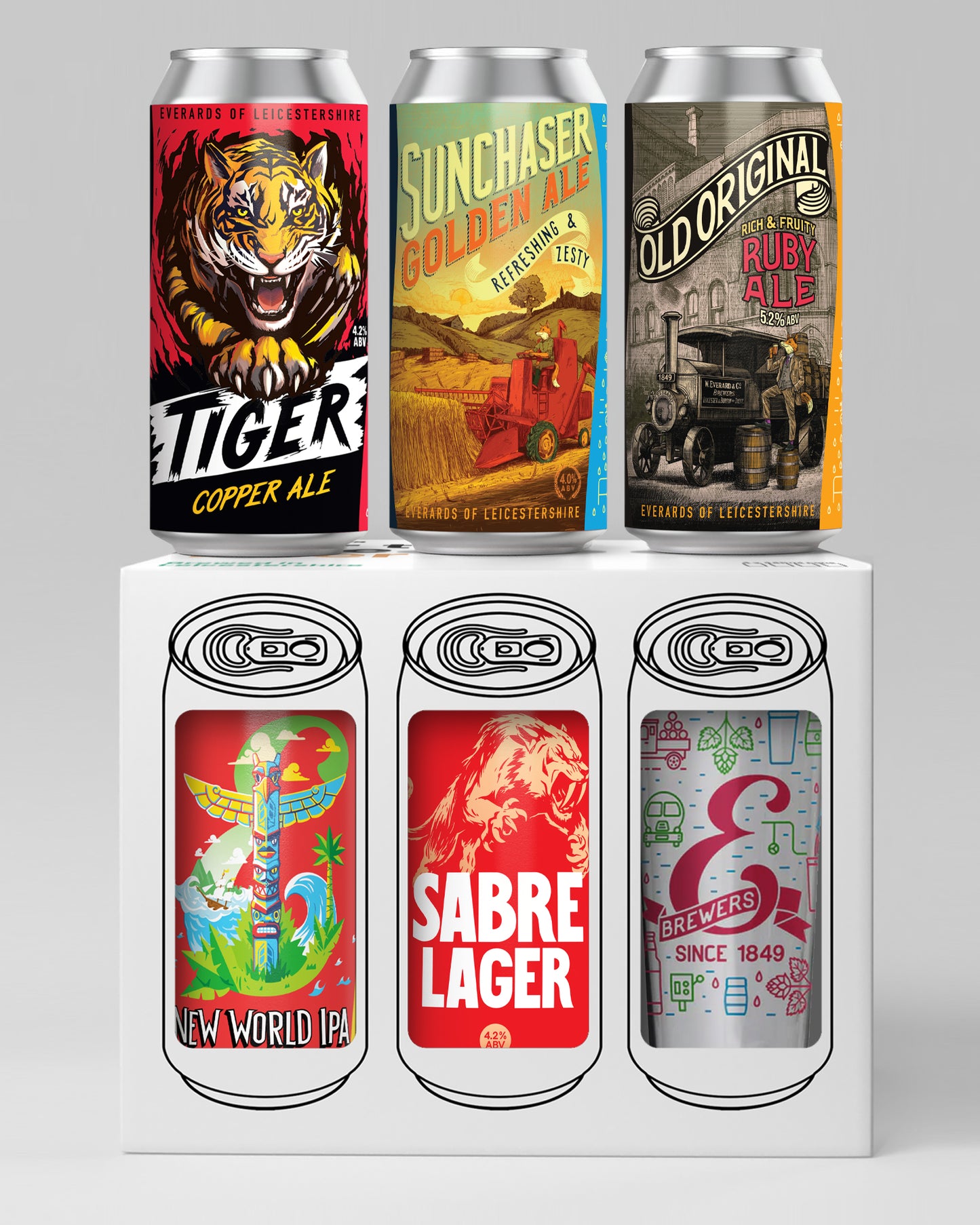 Mixed Beer & Glass Gift Set