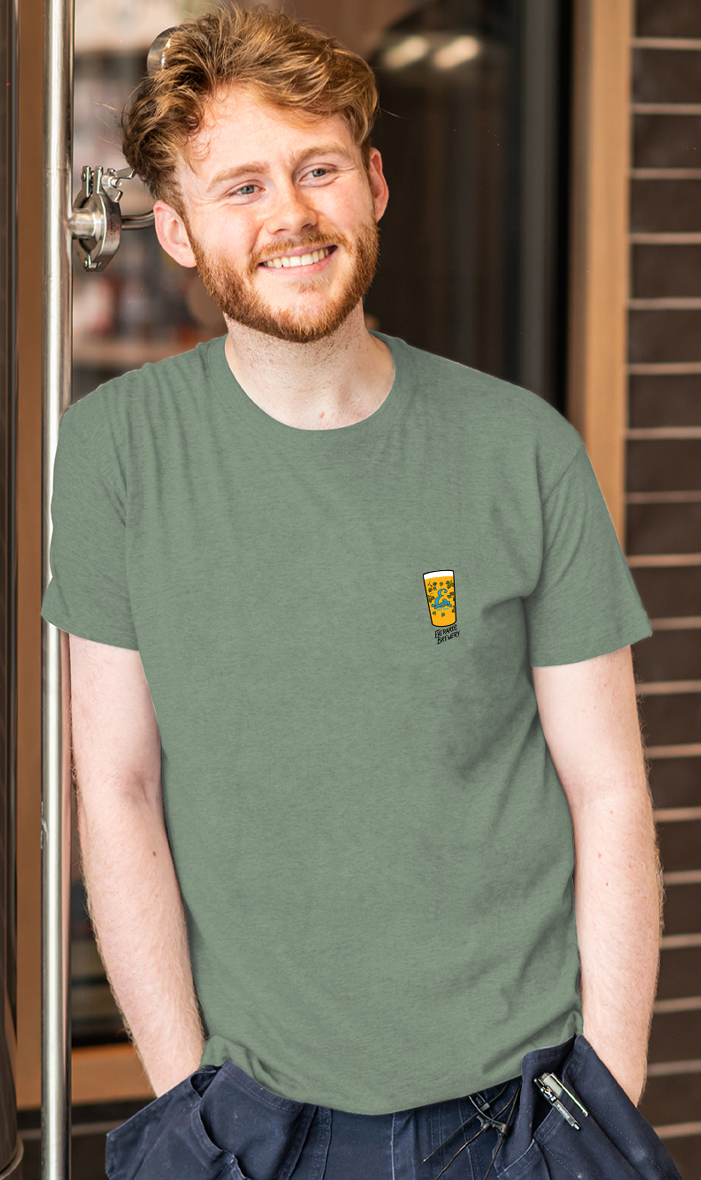 Everards Pint Logo T-Shirt - Sage