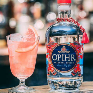 A bottle of Opihr Dry Gin