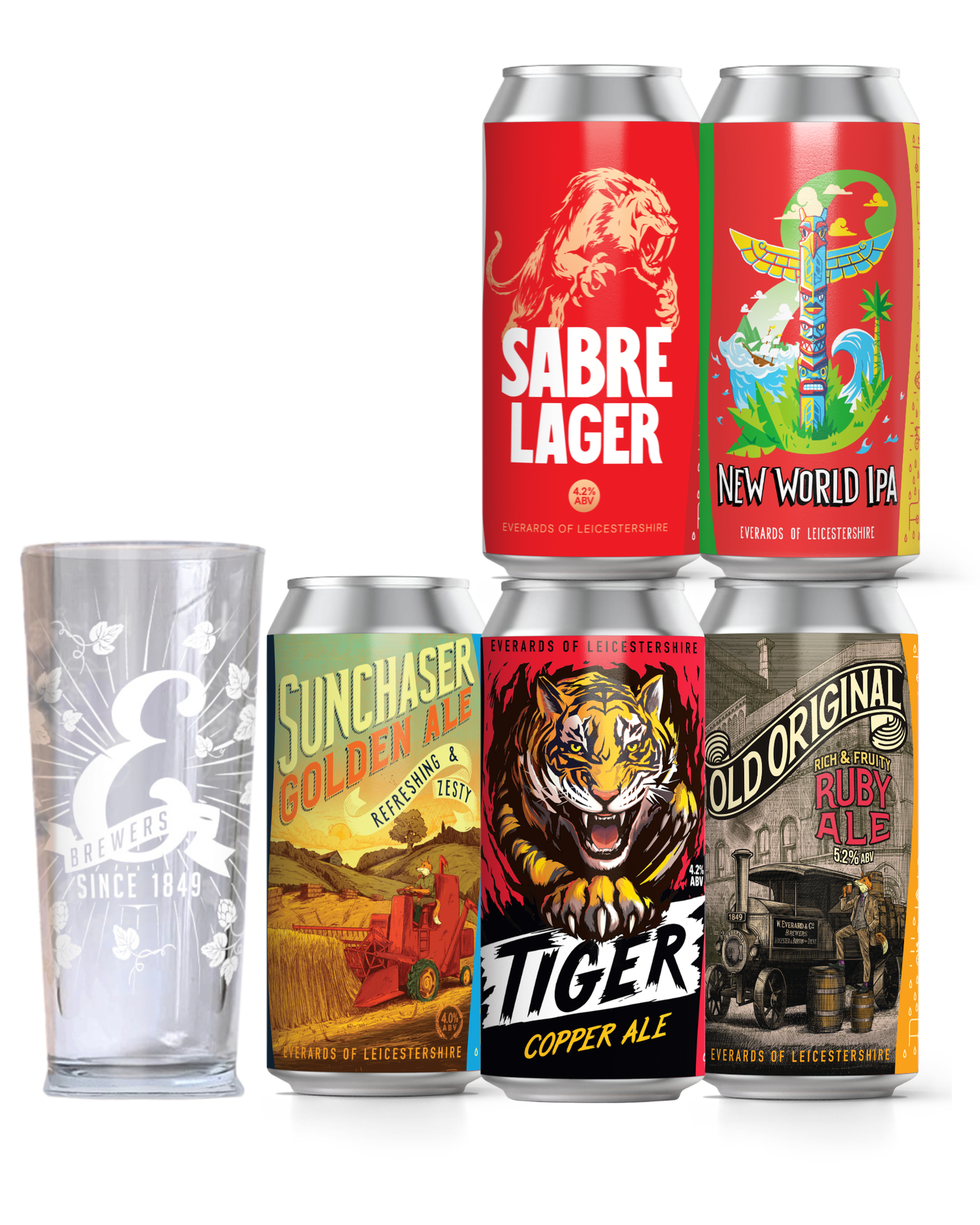 Mixed Beer & Glass Gift Set
