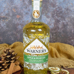 A bottle of Warner's Apple & Pear Gin