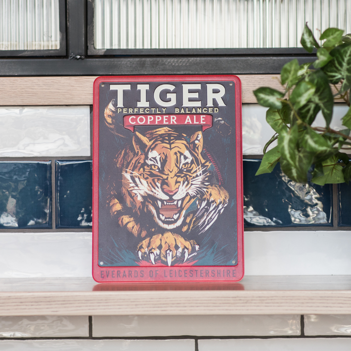 Tin Sign with Tiger Cooper Ale Logo